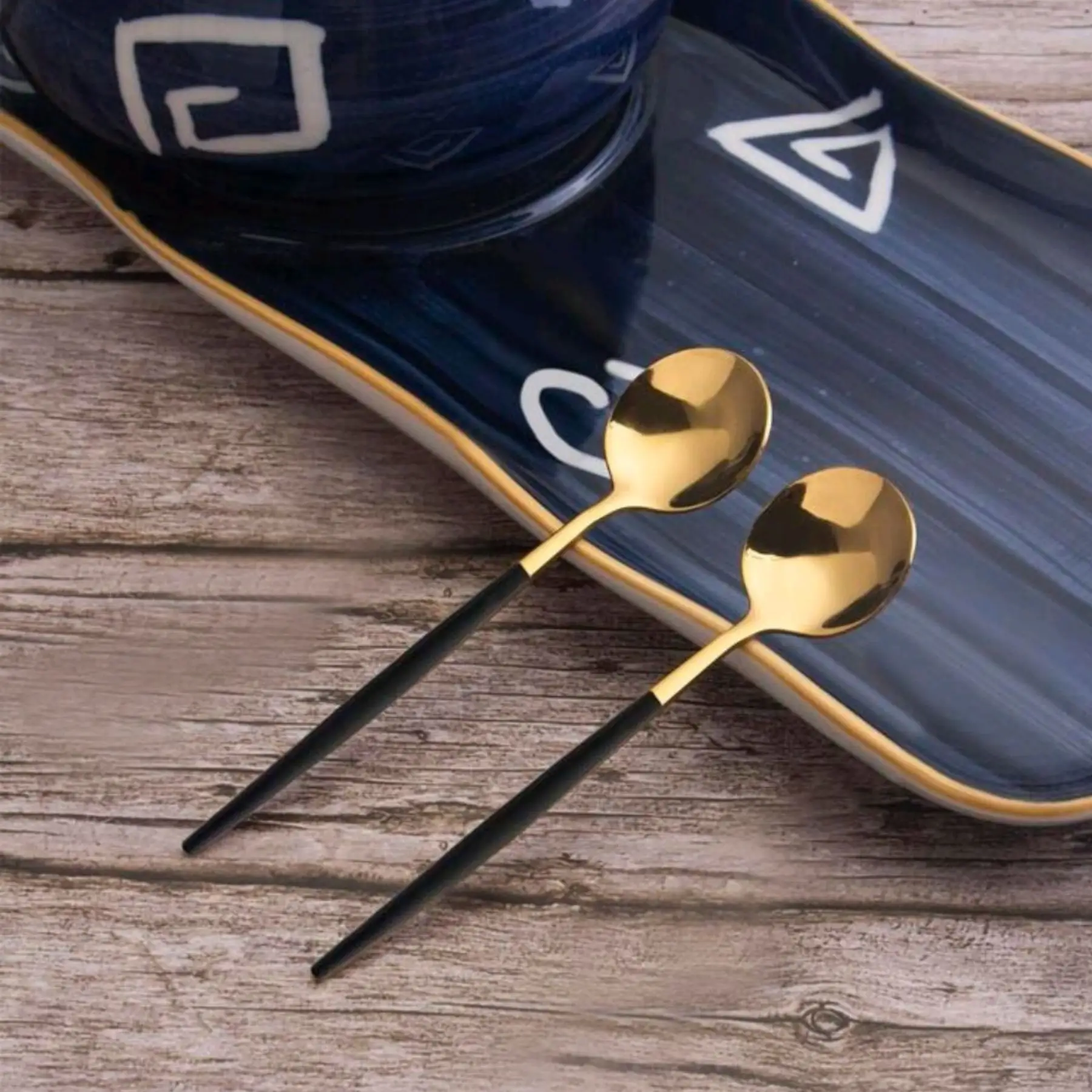 Black & Gold Tea Spoon - Image 3
