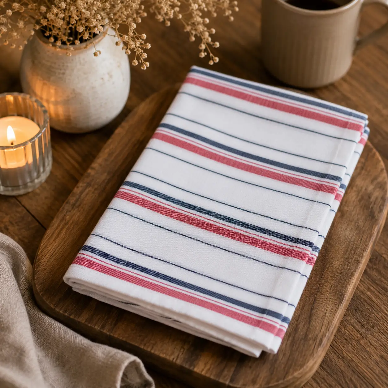 Tea Towel Red and Black