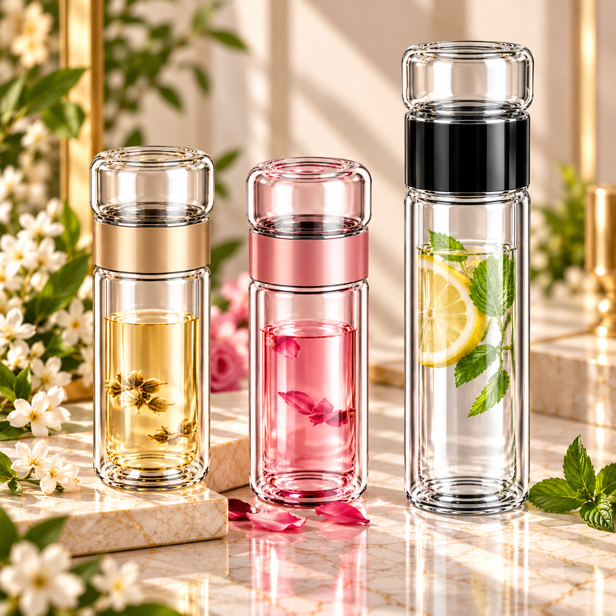 Glass Tea Infuser Travel Mug