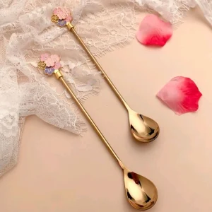 Gold Flower Tall Spoon